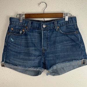 LEVI'S 501 Women’s DENIM CUT-OFF JEAN SHORTS Size 30 BUTTON FLY 3" INSEAM